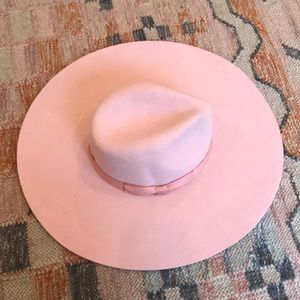 Lack of color wide brim blush hat